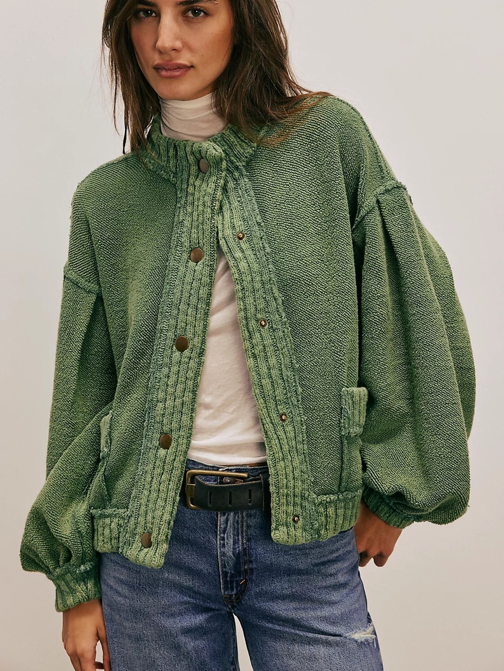 Free people We The Free Cute In This Cardi green spruce